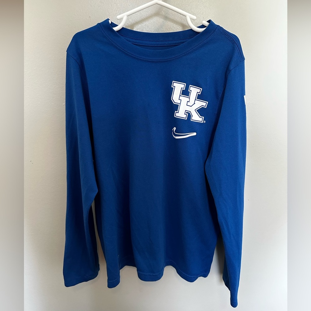 Nike Boys Dri-Fit UK blue Long Sleeve Shirt Size Medium